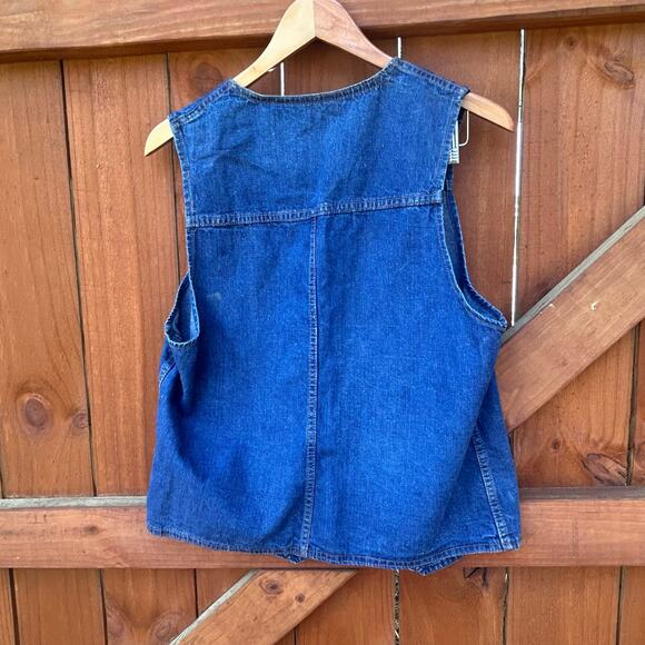 Vintage Levi's Womens Denim Western Vest Button Front Blue Sleeveless M - Picture 8 of 8